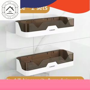 No Drill Bathroom Rack toilet shelf removable waterproof Wall Mounted Toilet Kitchen Storage Shelf Rack Organiser