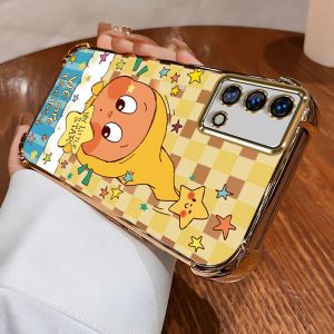 เคส PBZZ สำหรับ OPPO A74 A76 A96 A52 A92 a95 4G oppo a74 a56 5g เคสศัพท์ เคสนิ่ม ซิลิโคนกันกระแทก ดีไซน์ใหม่สวยงาม ใส การ์ตูนสีส้ม SJGZXXR01