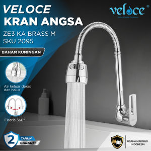 VELOCE KRAN ZE2 KA FLEX BRASS KUNINGAN | Kran Angsa Flexible Tembok | Kran Angsa Cuci Tangan | Keran Angsa 2095