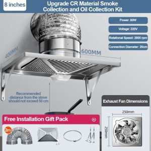 VOLTHUB Household kitchen ventilation fan stainless steel smoke hood rental room exhaust fan range hood exhaust fan exhaust fan