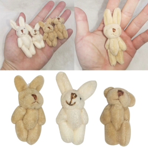 Mini Animal Toy 1.8in Plush Bunny/Bear Soft Tiny Stuffed Animals for Girls Boys Adults DIY Keychain Wedding Party Favor