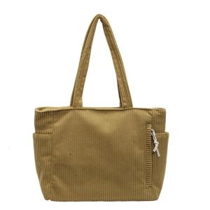 Women Bag Corduroy Underarm Bag Solid Color Handbag Simple Armpit Bag School Bag Large Capacity Shoulder Bag