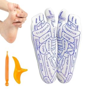SQMETR Massage Stick Reflexology Socks Foot Pain Relief Relieve Tired Feet Foot Pressure Point Socks Relaxation with Massage Tool Foot Massage Socks for Women Men