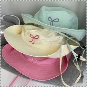 Hat Quick-drying Bowknot Breathable Fishermans Hat Sunscreen Sense of Style Windproof Personality