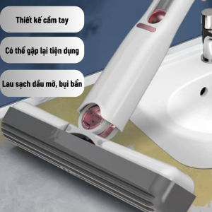 Cây lau bàn bếp mini đa năng - Chổi lau thông minh tự vắt đầu mút xốp thấm hút tốt