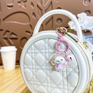 BAIXL Liquid Cinnamoroll Keychain Acrylic Dog Car Keyring Creative Ornaments Cartoon Pendant Gifts