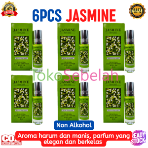 PROMO 12Pcs (1Box) Parfum JASMINE Melati 6ml Bin Ali Original Roll On - Parfum Melati - Minyak Melati Asli - Farfum Melati - Parfum Wanita Aroma Melati - Parfum Jasmine Tahan Lama Original - Parfum Oles Non Alkohol - Minyak Wangi Para Habib - bisa COD