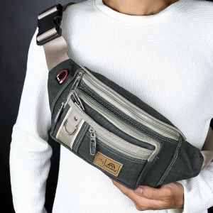 Tas Selempang Pria POLO AMSTAR Canvas Waistbag Slingbag Kanvas Tas Pinggang Cowok Casual Multifungsi