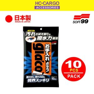 Soft99 Glaco Q - Glass + Glaco Glass Cleaning Wipe 10pcs Japan Import Strong Water Repellent