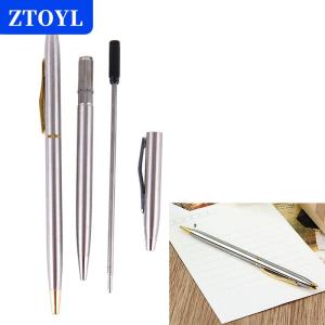 [COD] ZTOYL ปากกาลูกลื่นโลหะ1ชิ้นเครื่องเขียนปากกาหมุนก้านสแตนเลสปากกาลูกลื่น