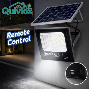 Quivlox Solar Street Light Ip67 Waterproof Remote Control Motion Sensor Outdoor Garden Floodlight