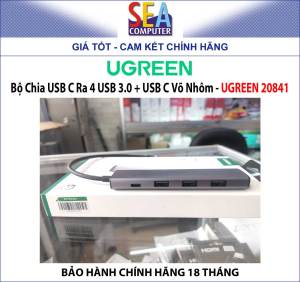 Bộ Chia USB C Ra 4 USB 3.0 + USB C Võ Nhôm - UGREEN 20841