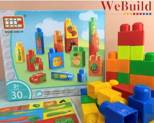 Mega Size Blocks 30pcs Super Mega Builder Big Building Blocks Baby Kids Colourful Developmental Toys Brick Permainan WeBuild