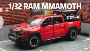 2026 1/32 Dodge RAM 1500 Pickup Toy Car Miniature Diecast Metal Off Road Vehicle Model Pull Back Sound Light Collection Gift Boy