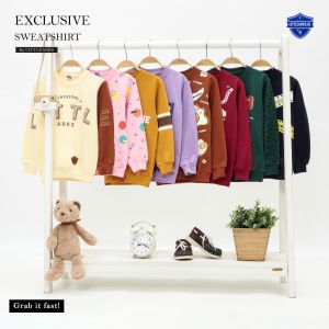 LITTEARKS SWEATSHIRT POCKET LENGAN PANJANG ATASAN SWEATER BABYTERRY ANAK COWOK CEWEK 2-8TH DZ-098