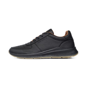 John Carter Athens Sepatu Sneakers Pria Kulit Sintetis - Sepatu Pria Full Hitam Keren - Sepatu Kerja Sekolah Pria