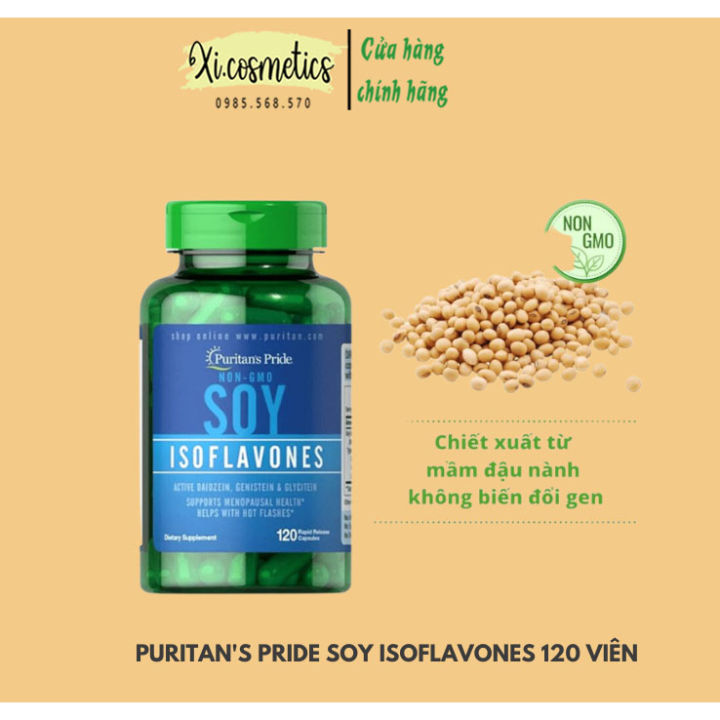 Puritan's Pride Soy Isoflavones 120 viên Tinh chất mầm đậu nành làm đẹp ...