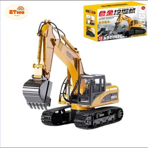 Remote Control Construction Engineering Vehicle | Realistic Die-Cast Style Digger Model Toy for Kids Boy