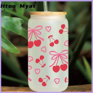 tantuoye สติกเกอร์3D แบบ DTF กันแสงยูวีห่อถ้วยขนาด16ออนซ์พิมพ์ลายการ์ตูนรูปโบว์สำหรับแก้วโลหะเซรามิกแบบทำมือ