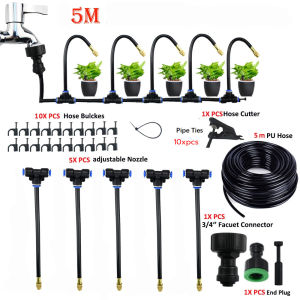 【ราคาถูกสุด+ส่งฟรีในกทม】ชุดหัวฉีดสเปรย์หมอก ชุดพ่นหมอก ชุดพ่นไอน้ำ เครื่องพ่น มุมสเปรย์และการไหลของน้ำสามารถปรับได้ด้วยตัวเอง เหมาะสำหรับสถานที่เช่นสวน สวนผัก สวนพฤกษศาสตร์ รดน้ำต้นไม้ ลดฝุ่น PM2.5 Universal Automatic Irrigation Sprinkler Kit Rotating Cop