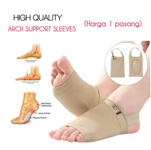 insole kain silikon arch flat foot cushion kaki datar