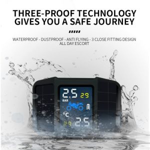 Solar TPMS Motor Waterproof Tire Pressure Monitor System Pengukur Tekanan Ban Angin