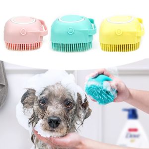 Dog Bath Massage Brush Pet Grooming Shampoo Dispenser Comb Bathroom Shower Brush for Dogs Cats