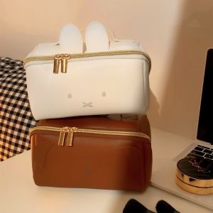 Kawaii Miffy Rabbit Hand Makeup Bag Multi-functional Portable Toiletry Storage Bag Christmas Gift for Girls