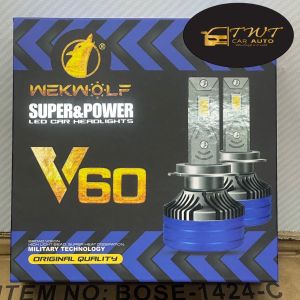 หลอดไฟ LEDSUPER-POWER-V60 แสงสีขาวสว่างตาแตก ในราคาพิเศษมากมาก หลอดไฟ LED 9006  9005  กำลังไฟ 120W