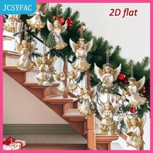 JCSYFAC 12Pcs Đồ Trang Trí Giáng Sinh Cổ Điển Bằng Gỗ Màu Trắng Thiên Thần Mặt Dây Chuyền Giáng Sinh Vui Vẻ Năm Mới Mặt Dây Chuyền Quà Tặng Xmas Tree Trang Trí Nội Thất Nguồn Cung Cấp