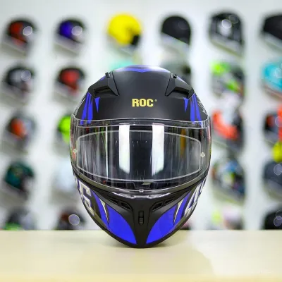 Nón Bảo Hiểm Fullface ROC 01 Tem 46 Blue - Chính Hãng Kèm Túi Đựng & Khăn Ninja Giá Ưu Đãi Cao Su