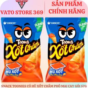 Bánh snack TOONIES xốt chấm có hũ xốt phô mai cay gói 57g