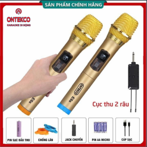 bộ micro không dây  ontekco  hát karaoke cho mọi loa kéo âm ly đầu míc bằng thép cao cấp bảo hành 12 tháng.