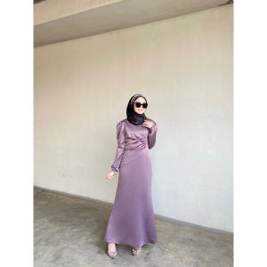 Fresia Dress Satin Silk Gamis Serut Dress Syari Seragam Brismaid Kondangan Pesta Wisuda