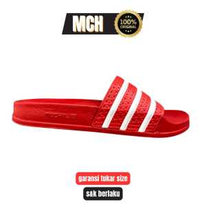 MOCHEL Sandals Selop Slipers Fleksibel Terbaru Pria dan Wanita MOCHEL 03 Merah Lis Putih Size 36-44