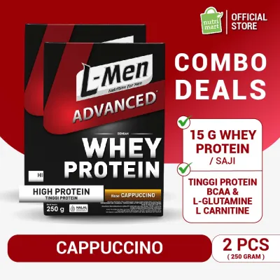 L-Men Whey Advanced Cappuccino 250g x 2 pcs - Suplemen Tinggi Whey Protein