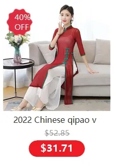 Red Vietnam Ao dai Women Dress Summer Cheongsam Suit Include Pants