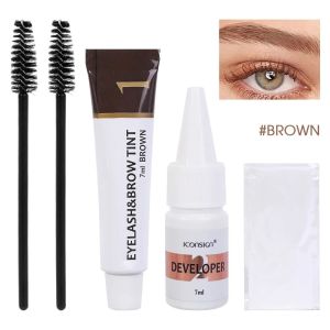 Fast Eyebrow Tint Kit Brown 2 in 1 Eyebrow Gel Lash Lift and Tint Kit Professional Semi-Permanent Waterproof Eyebrow Brow Kit