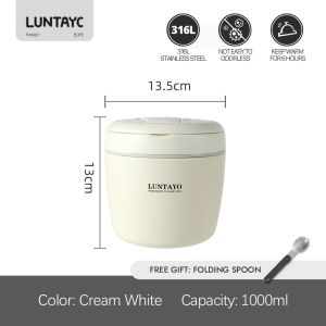 Japan Luntayo 316L Stainless Steel Lunch Box Extra-Long Keep Warm Multi-Layer Bento Box With Handle And Tableware