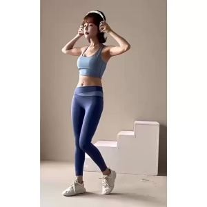 AE Womens Yoga Outfit Set: Spring/Summer Sports Bra Professional Vest Fashionable Shockproof Push-Up Bra Fitness Running Set