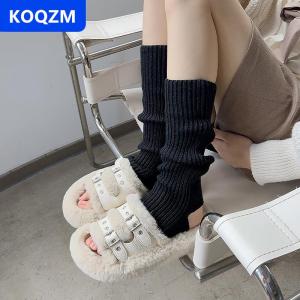 [COD] KOQZM Y2k Mùa Đông Chân Ấm Fluffy Goth Phụ Kiện Gothic Lolita Đan Vớ Dài Phụ Nữ Chân Ấm Phụ Nữ Sock Gothic Phong Cách Legging