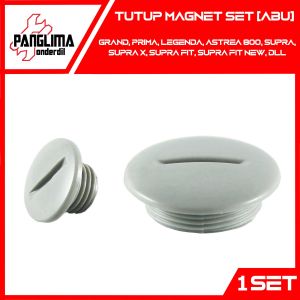 Tutup Magnet Set Grand/Prima/Legenda/Astrea 800/Supra X/Supra Fit New-X 125 FI-GTR/Revo Absolute Blade/GL Pro-Max/Tiger/Mega Pro-Primus/Neotech Hitam/CB 150 R New/Sonic Kancing-Baut-Baud Block-Blok-Bak Mesin Besar-Kecil Abu-Silver-Hitam