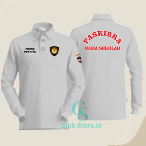 Terbaru Atasan siswa siswi Pria dan Wanita Sablon DTF Paskibra Poloshirt Berkerah Lengan Panjang Quality Premium