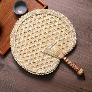 Quạt Nan Tre Đan Tay Tròn Thủ Công Truyền Thống 29x26cm – Quạt Mát Decor Nhà Quán Cà Phê