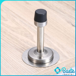Baete Stainless Steel Rubber Door Stopper Free Punching Wall Mounted Silver Black Door Stopper