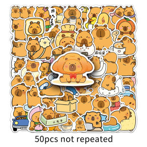 50PCS Capybara animal cartoon graffiti sticker notebook hand ledger DIY creative decorative waterproof sticker