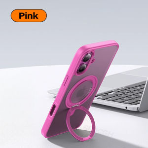 Luxury MagSafe Magnetic 360 ° Rotating Stand Phone Case For iPhone 17 Air 16 15 14 13 Pro Max Plus Translucent Matte Back Cover For iPhone 17 Pro Max Military Shockproof Casing With Grip Bracket
