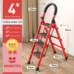 Ladder aluminium heavy duty 4/5 Layers Ladder Foldable Household Ladder Portable Step Anti-Slip Reinforcement