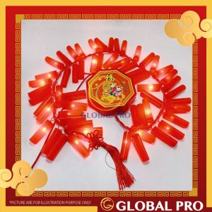LED CNY Firecracker with Sound Chinese Style Decorative Tassel Electric Firecracker LED Light CNY Light