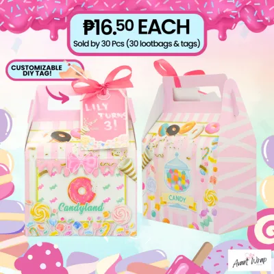 (30PCS) LL3005 Candyland Loot Box Bag With DIY Customizable Tag Ribbon Marker Party Souvenir